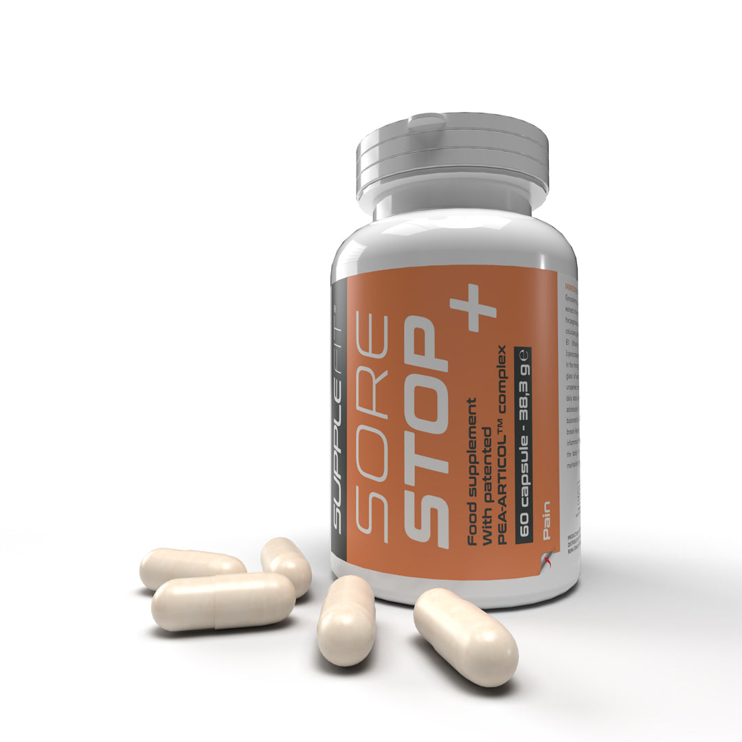 SORE STOP + Food supplement in capsule form